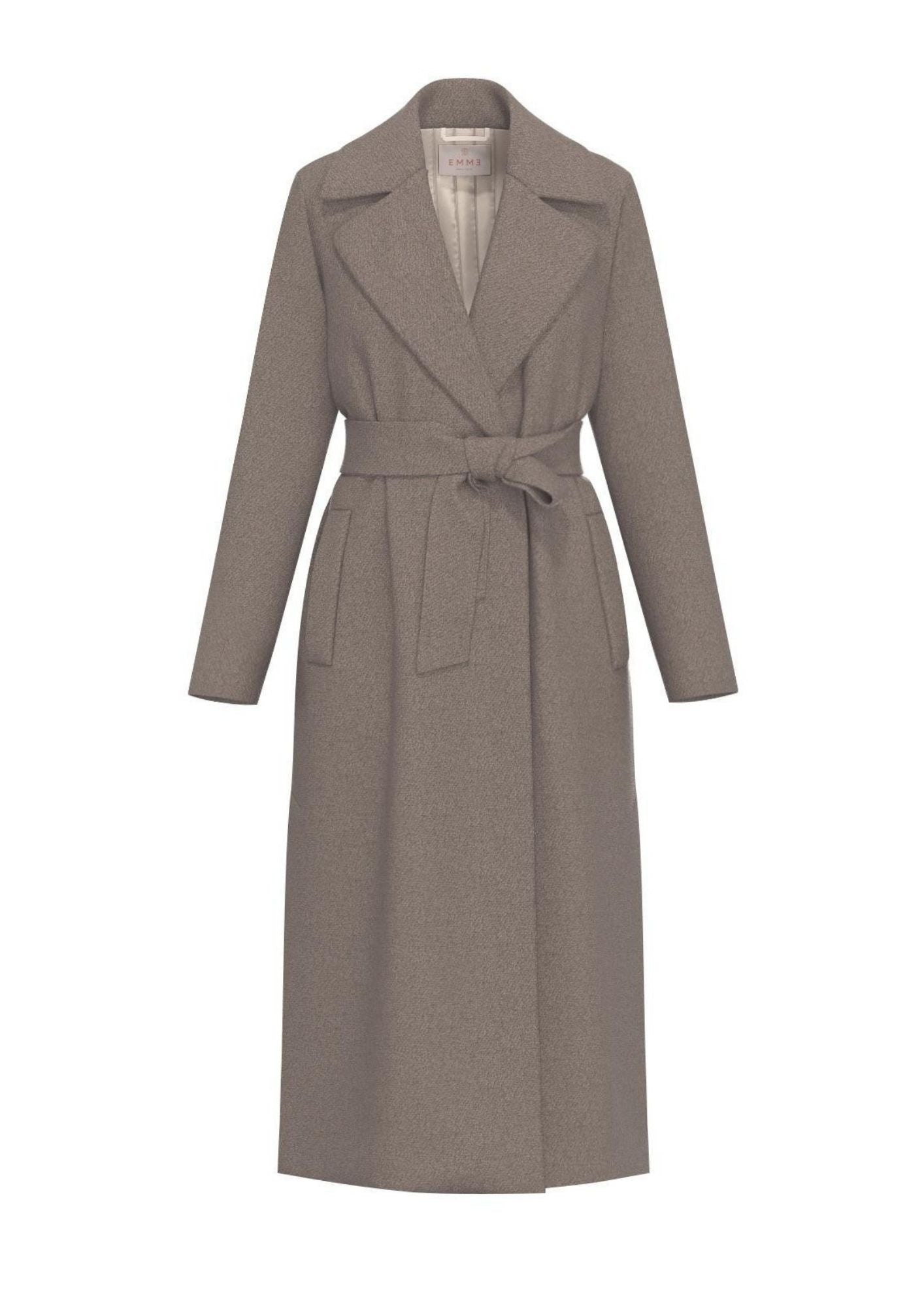 Cappotto in jersey panno soft Emmboero Tortora 2625906082200 002 EMME MARELLA 