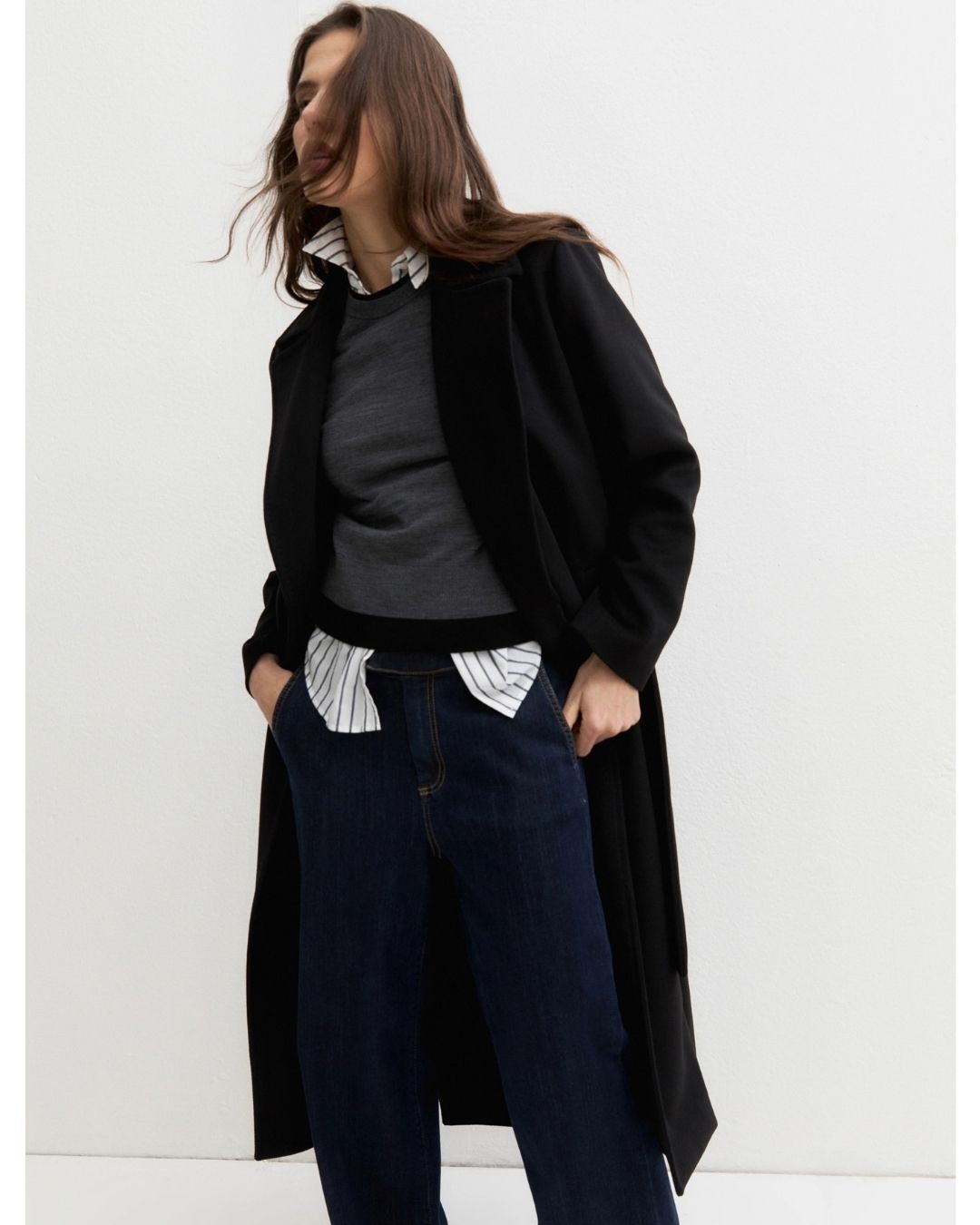 Cappotto in jersey panno soft Emmboero Nero 2625906082200 005 EMME MARELLA 