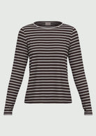 T-shirt in viscosa stretch Emmora Marrone Rigato 2625976021200 002 EMME MARELLA 