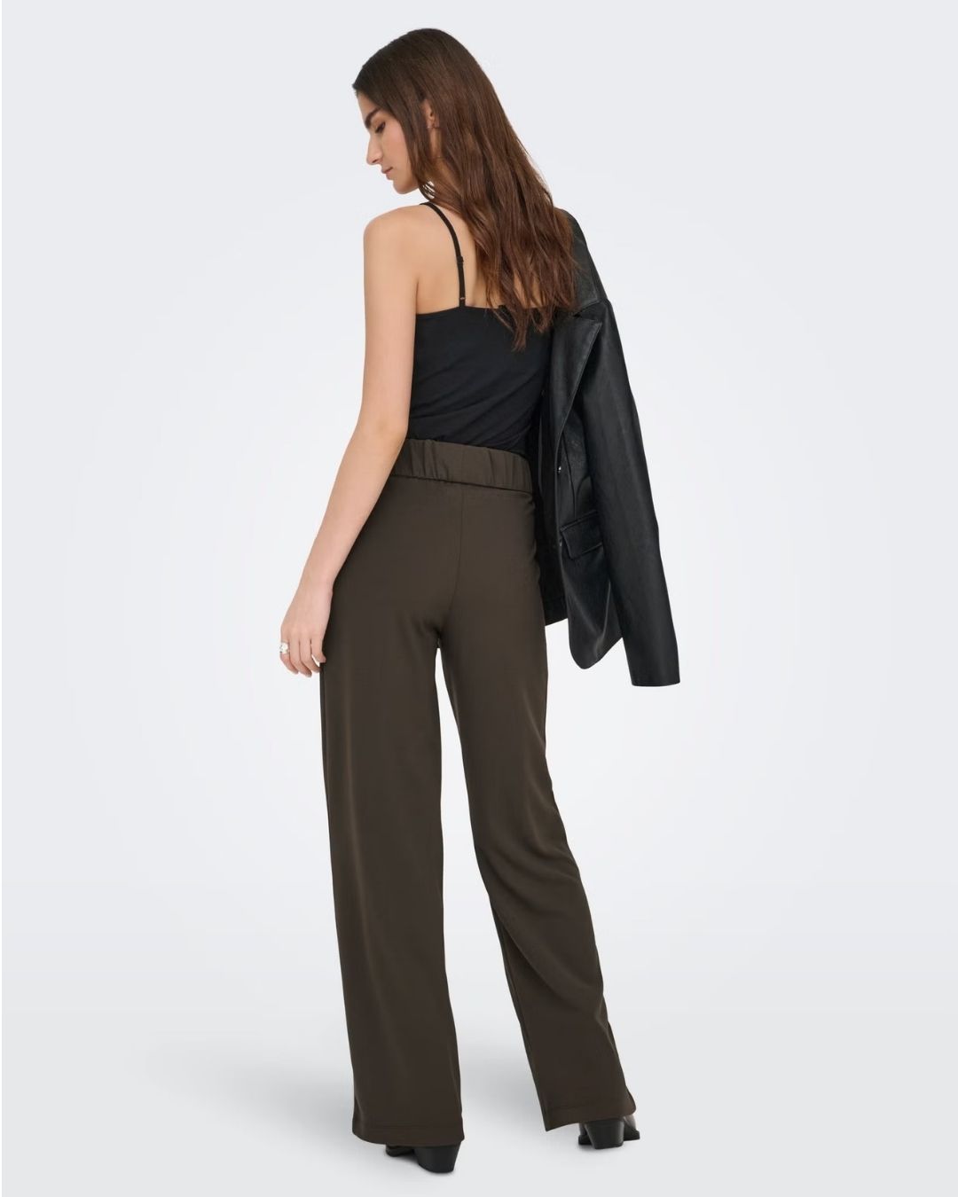 Pantaloni a gamba larga Donna Geggo Marrone Chocolate Brown 15208430 Chocolate Brown BLACK BUTTONS JACQUELINE DE YONG 