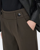 Pantaloni a gamba larga Donna Geggo Marrone Chocolate Brown 15208430 Chocolate Brown BLACK BUTTONS JACQUELINE DE YONG 