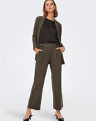 Pantaloni a gamba larga Donna Geggo Marrone Chocolate Brown 15208430 Chocolate Brown BLACK BUTTONS JACQUELINE DE YONG 