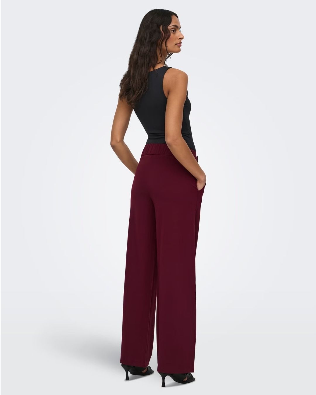 Pantaloni Wide Leg Donna Rosso Windsor Wine 15208430 Windsor Wine BLACK BUTTONS JACQUELINE DE YONG 