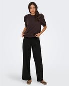Pantaloni a gamba larga Donna Lousville Nero 15221238 Black JACQUELINE DE YONG 
