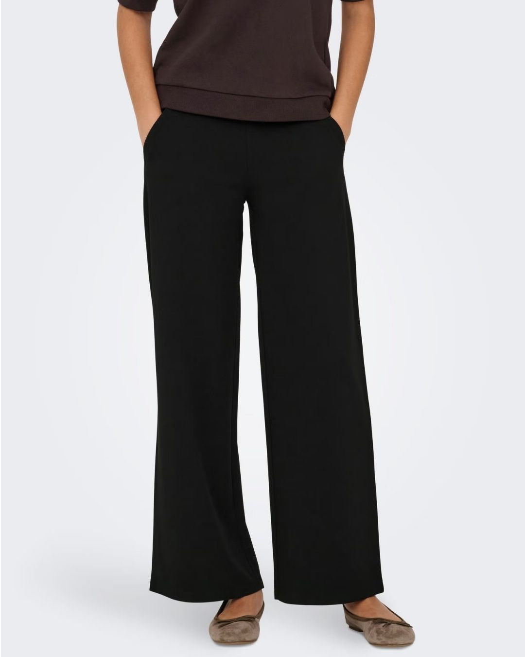 Pantaloni a gamba larga Donna Lousville Nero 15221238 Black JACQUELINE DE YONG 