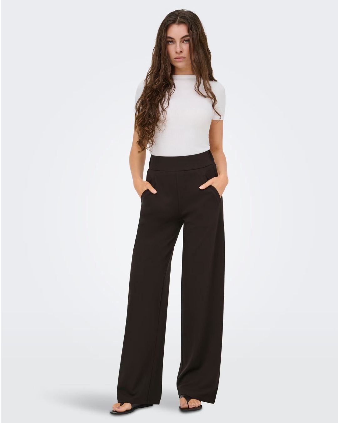 Pantaloni a gamba larga Donna Lousville Marrone Chocolate Torte 15221238 Chocolate Torte JACQUELINE DE YONG 