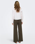 Pantaloni a gamba larga Donna Marrone Slate Black 15341269 Slate Black JACQUELINE DE YONG 