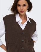 Cardigan Donna Marrone Super Coffee Bean 15354100 Coffee Bean MELANGE JACQUELINE DE YONG 