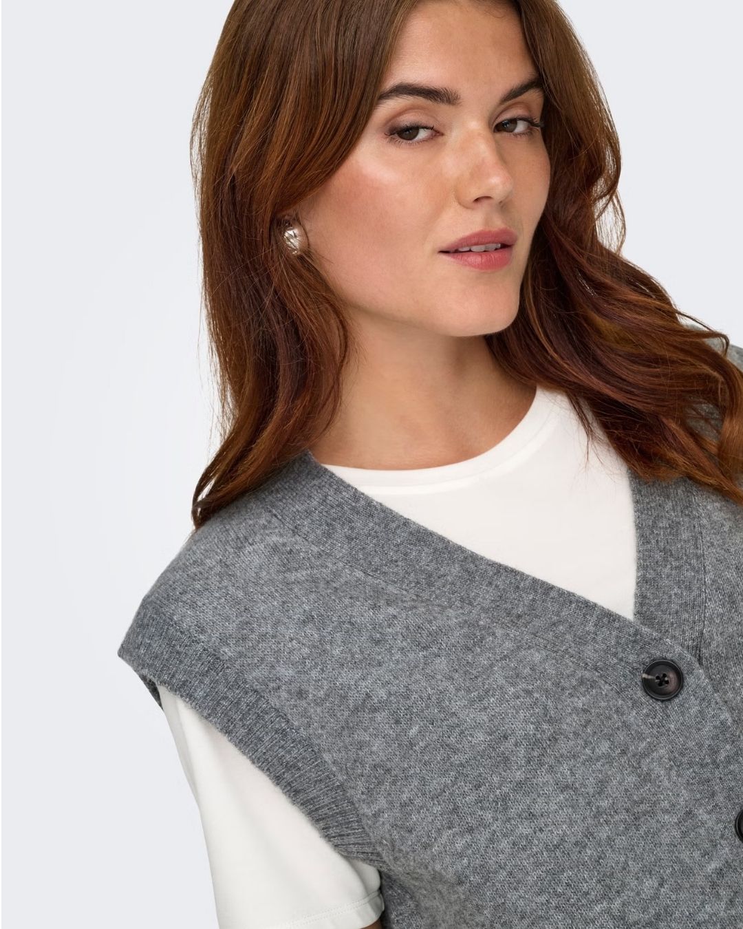 Cardigan Donna Super Grigio Medium Grey Melange 15354100 Medium Grey Melange JACQUELINE DE YONG 