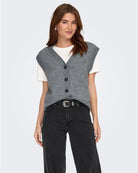 Cardigan Donna Super Grigio Medium Grey Melange 15354100 Medium Grey Melange JACQUELINE DE YONG 