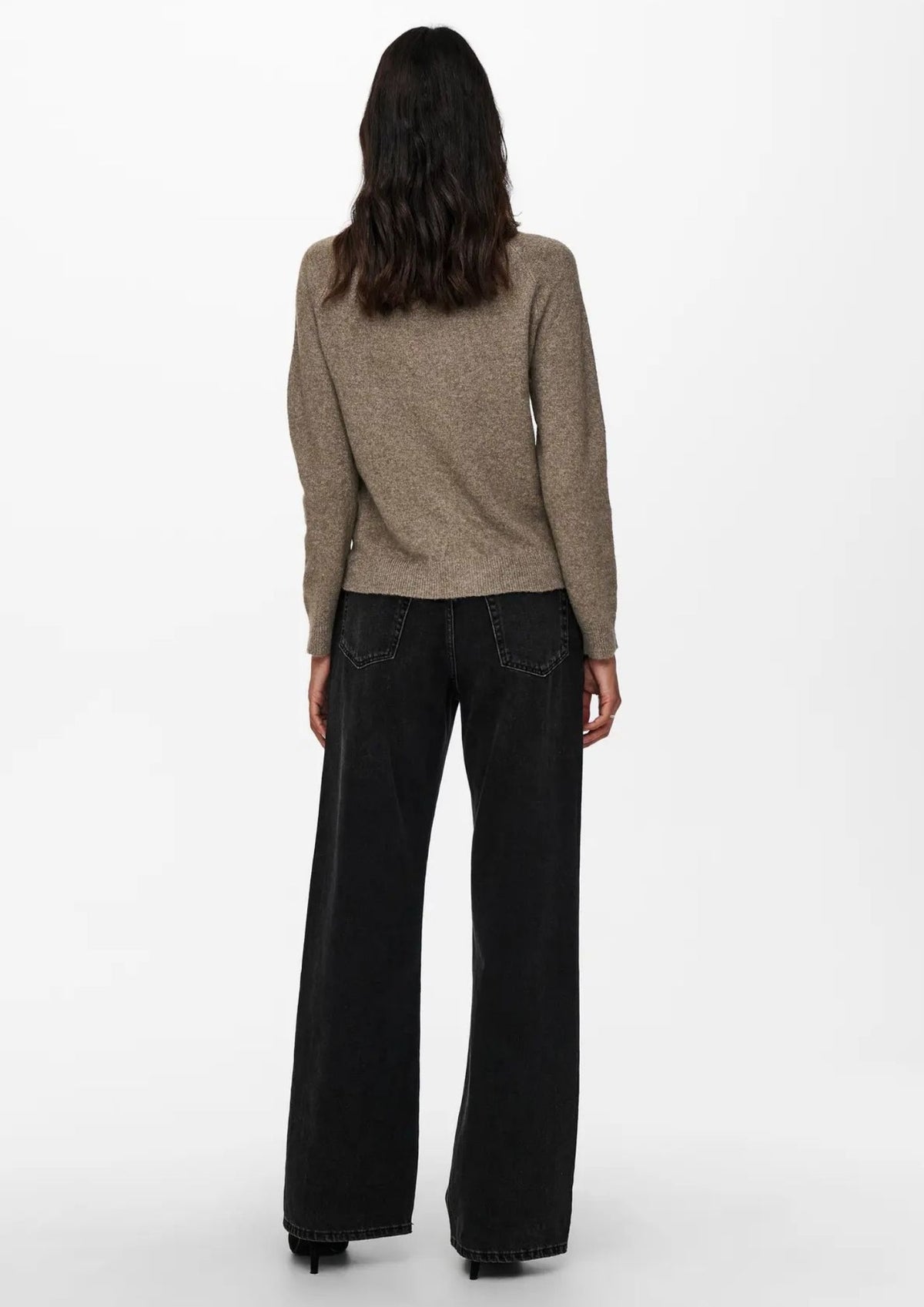 Only Pullover Donna Rica Marrone Chiaro 15204279 Brownie WHITE MELANGE ONLY 