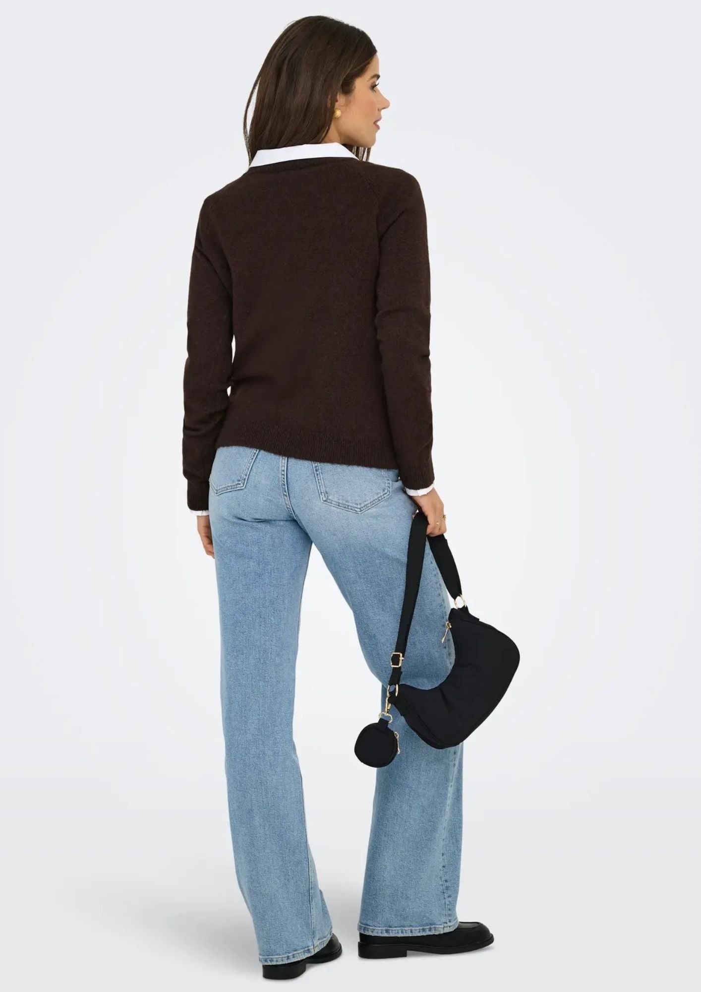 Only Pullover Donna Rica Marrone Cioccolato 15204279 Chocolate Torte W. MELANGE ONLY 