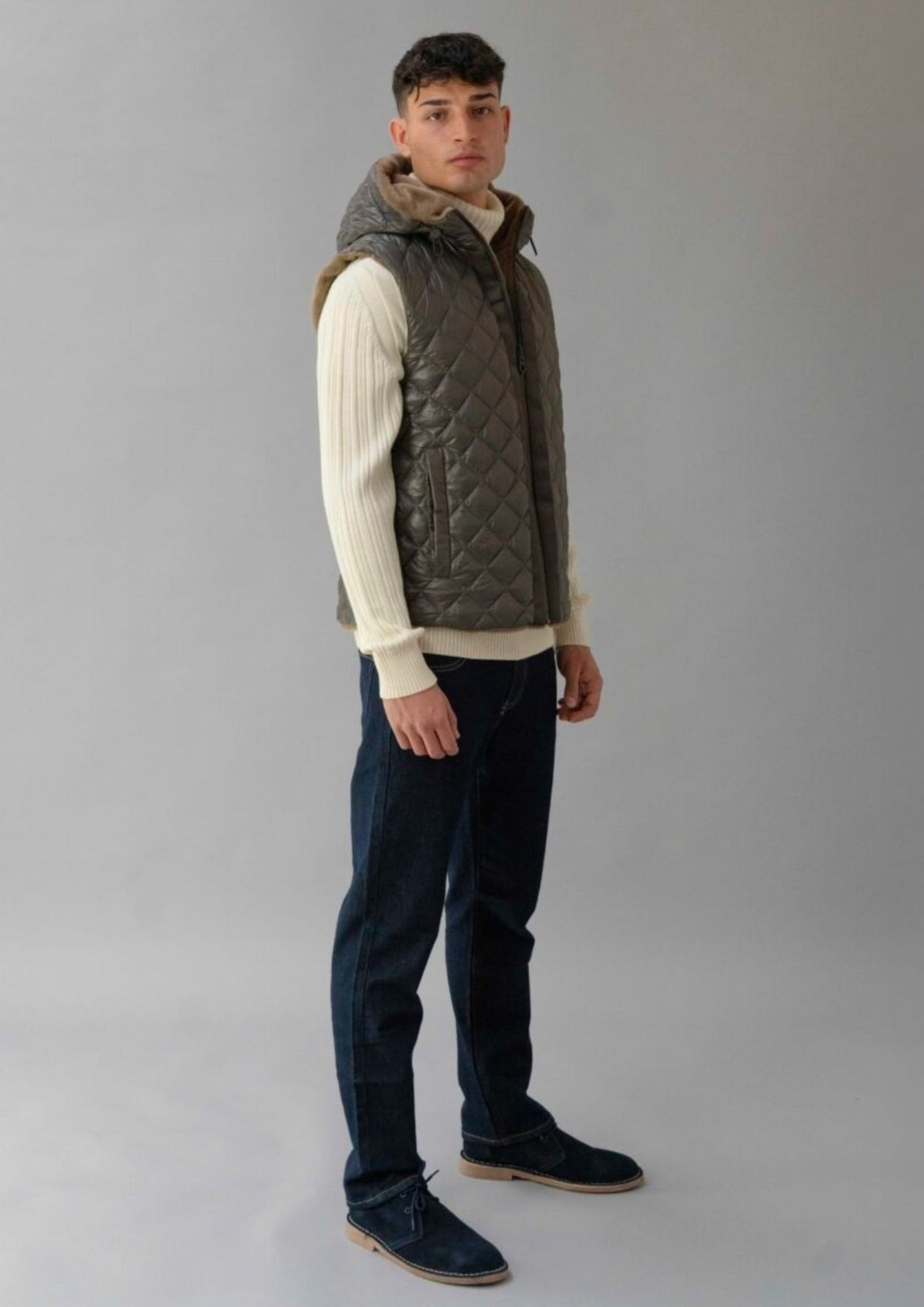 Capospalla ispirato al parka Lenox Vest Blu Navy RIMA351J F0281 888 RIHUNIK 