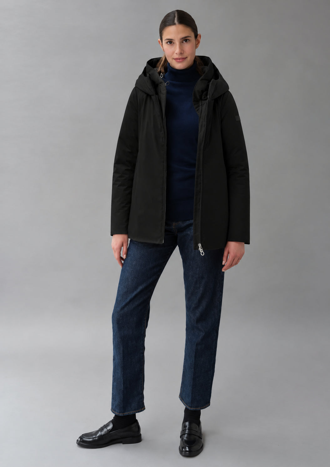 Capospalla non trapuntato e imbottito Lovisa Satin 26 Nero RIW555J F0085 999 RIHUNIK 