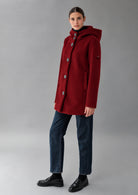 Capospalla realizzato in velluto liscio stretch Amelia 26 Rosso Berry RIW570J F0012 143 RIHUNIK 