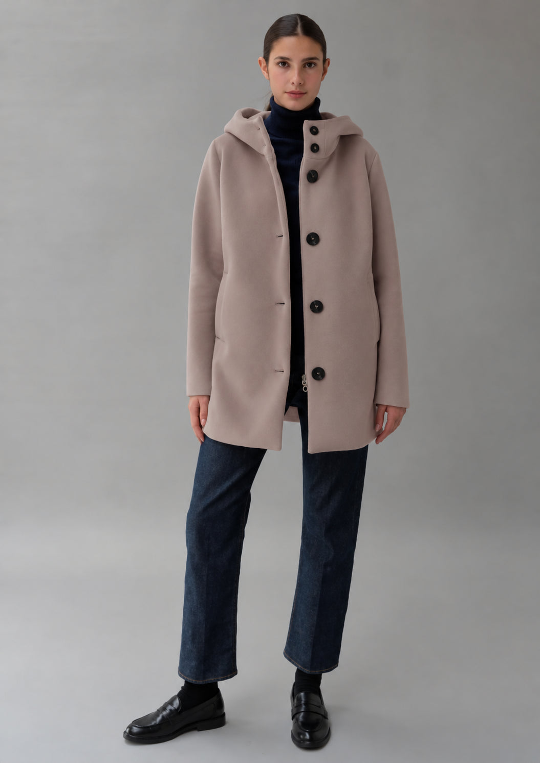 Capospalla realizzato in velluto liscio stretch Amelia 26 Lilac Bud RIW570J F0012 149 RIHUNIK 