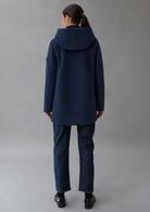 Capospalla realizzato in velluto liscio stretch Amelia 26 Blu Navy RIW570J F0012 888 RIHUNIK 