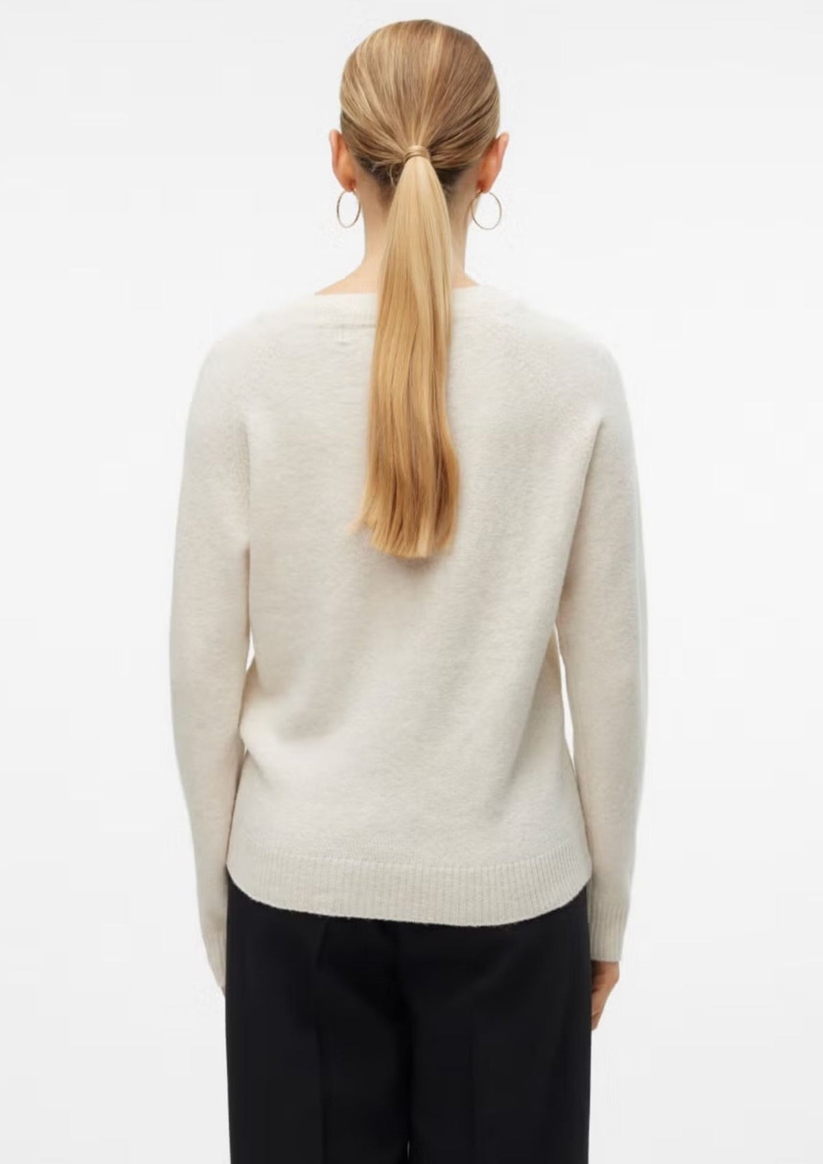 Vero Moda Pullover Donna Doffy Bianco 10201022 Birch MELANGE VERO MODA 