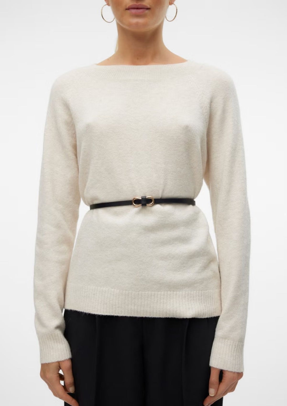 Vero Moda Pullover Donna Doffy Bianco 10201022 Birch MELANGE VERO MODA 