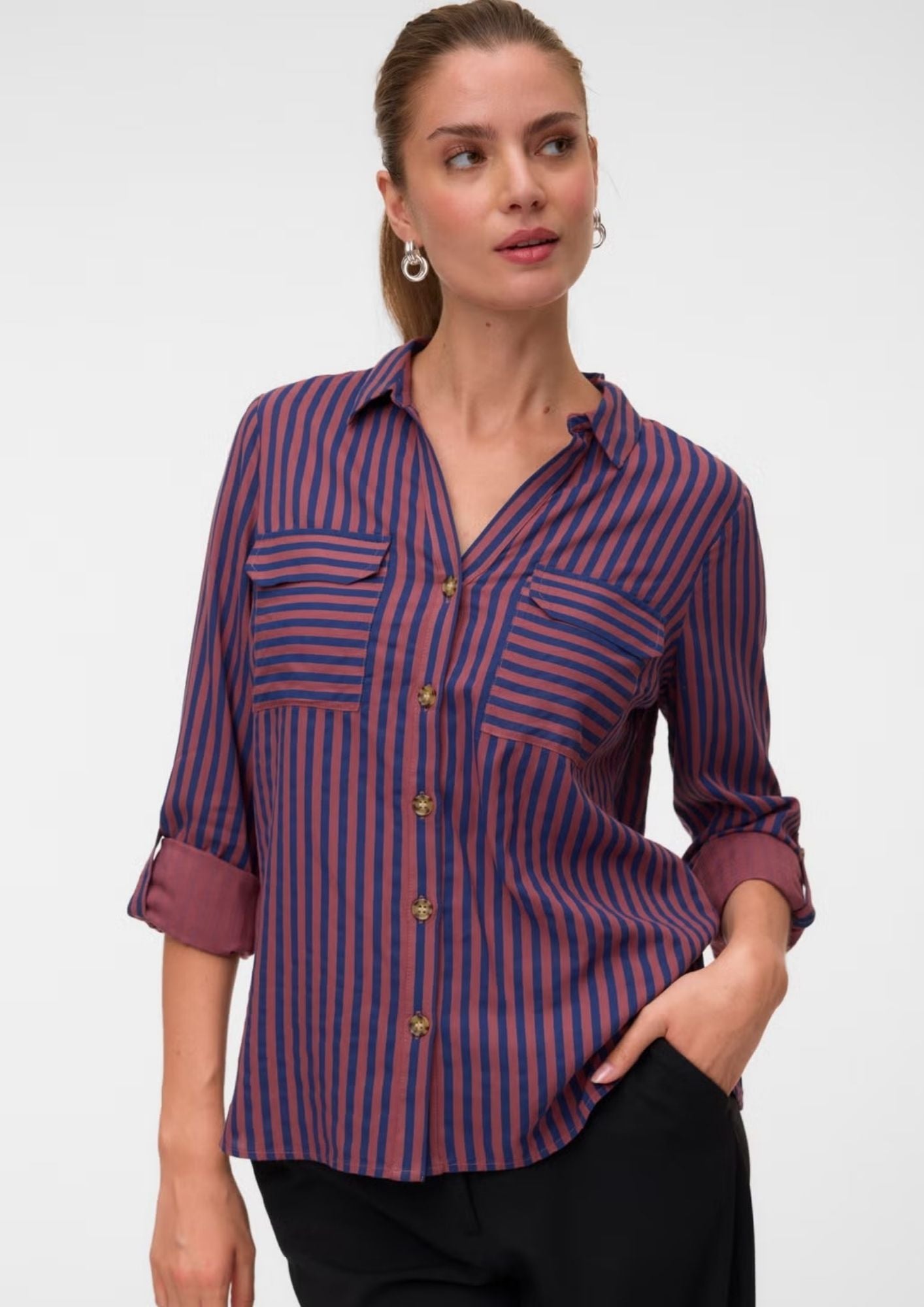 Vero Moda Camicia Donna Bumpy Navy 10275283 Navy Peony VERO MODA 