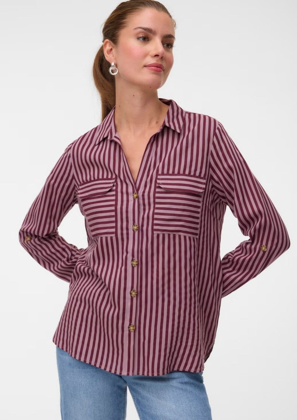 Vero Moda Camicia Donna Bumpy Viola 10275283 Windsor Wine VERO MODA 