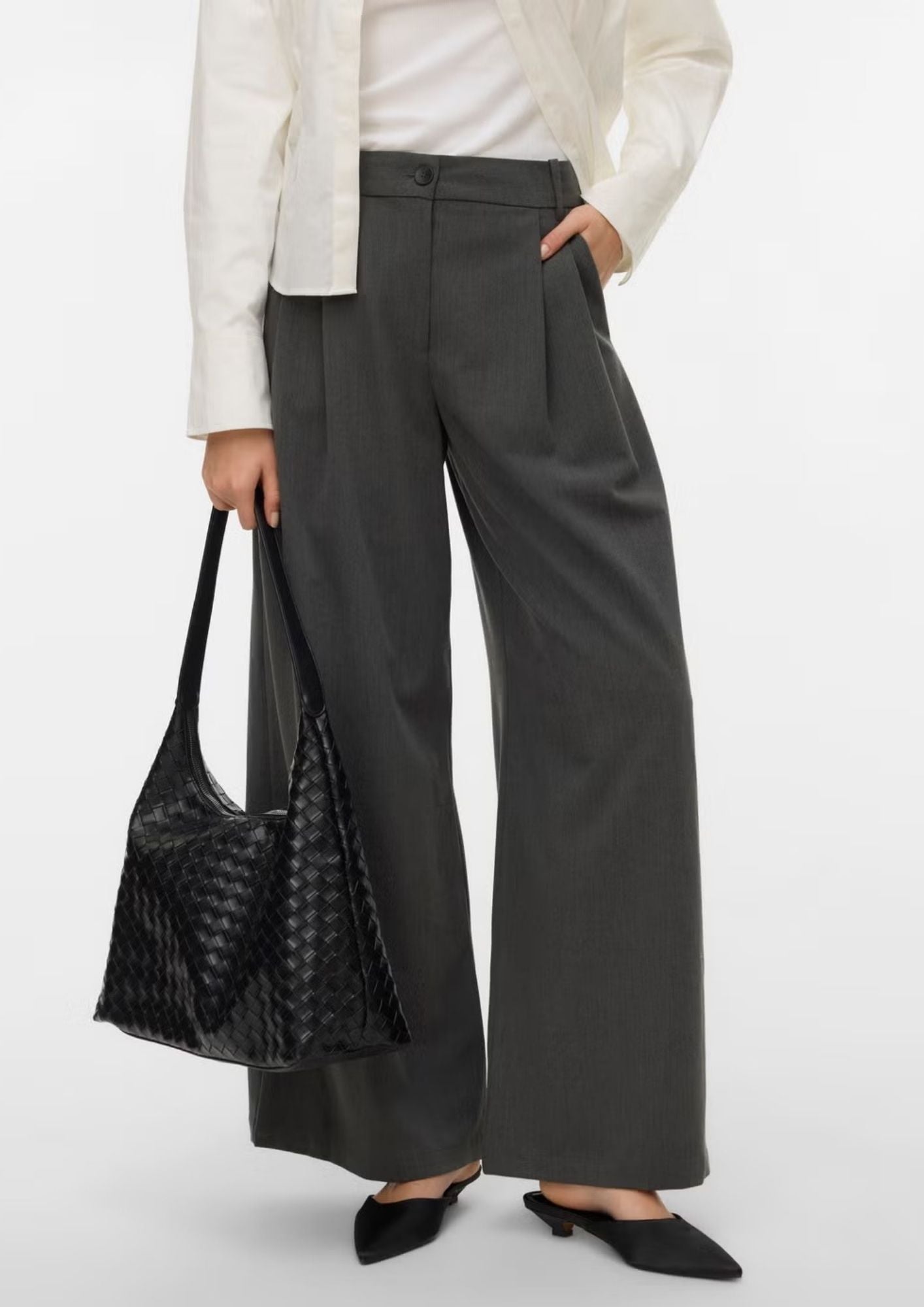 Vero Moda Pantalone Donna Stella Grigio Scuro 10346523 Dark Grey Melange VERO MODA 
