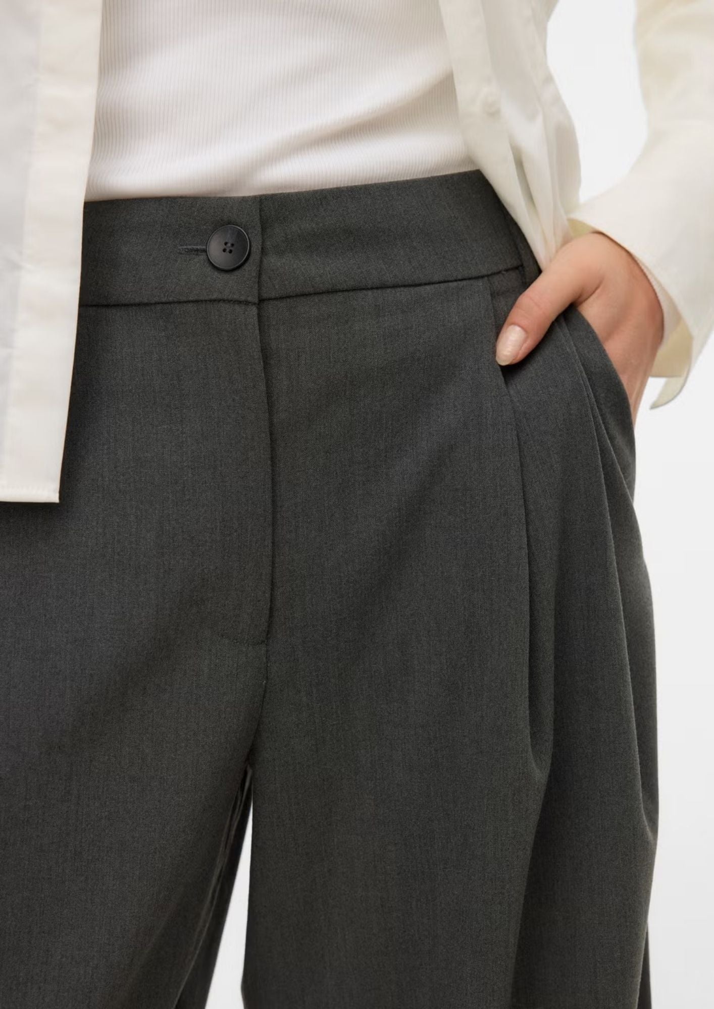 Vero Moda Pantalone Donna Stella Grigio Scuro 10346523 Dark Grey Melange VERO MODA 