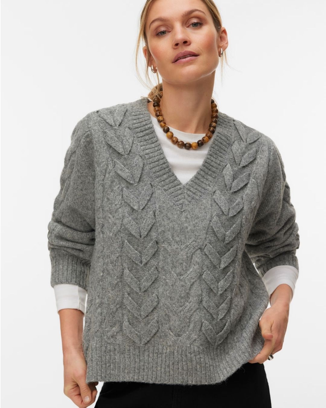 Maglione Donna Grigio 10347352 Medium Grey Melange VERO MODA 
