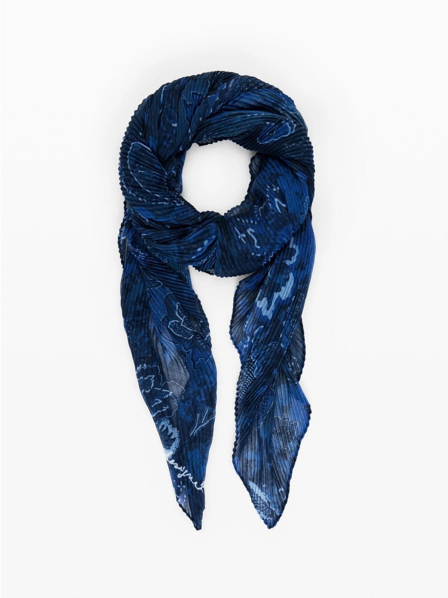 DESIGUAL Desigual Foulard rettangolare plissettato paisley Donna Blu Foulard