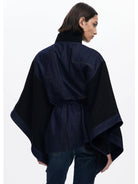 DESIGUAL Desigual Poncho in denim combinato Donna Nero Poncho