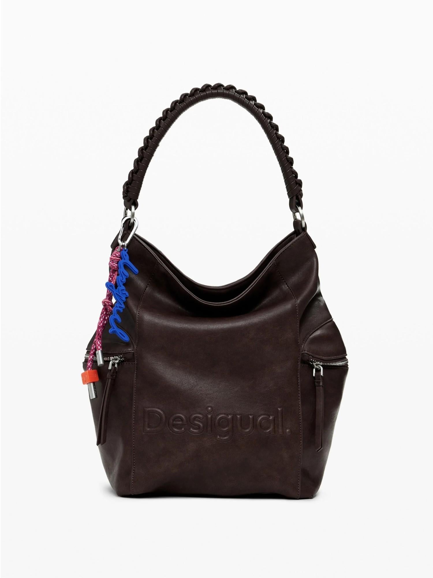 DESIGUAL Desigual Zaino effetto camoscio con logo grande Donna Marrone Zaino
