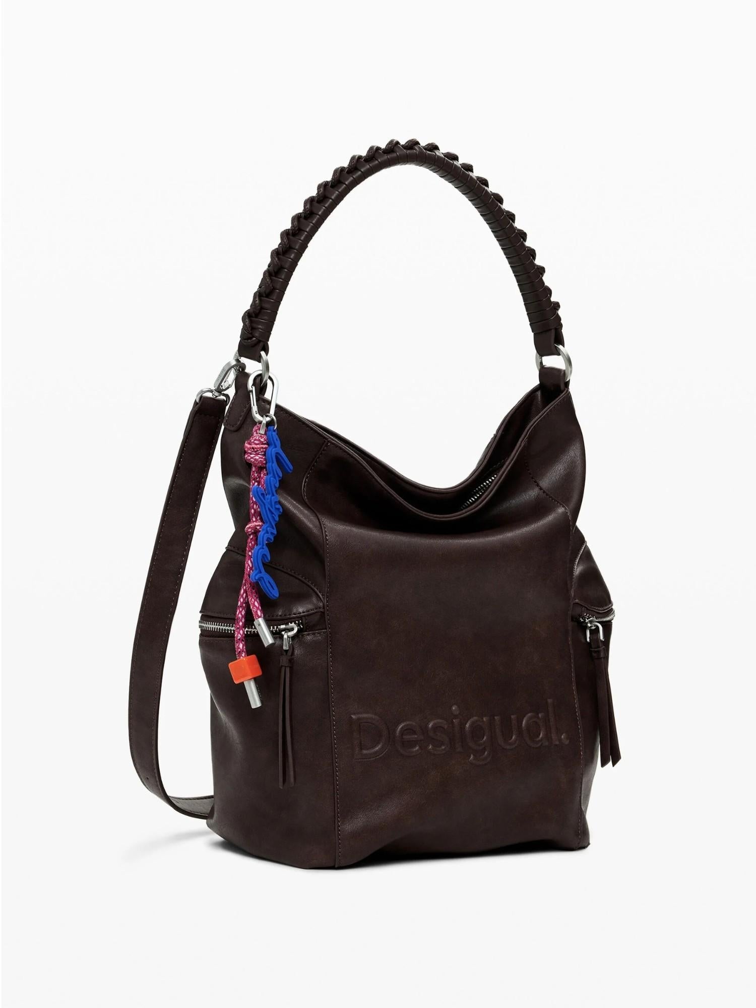 DESIGUAL Desigual Zaino effetto camoscio con logo grande Donna Marrone Zaino