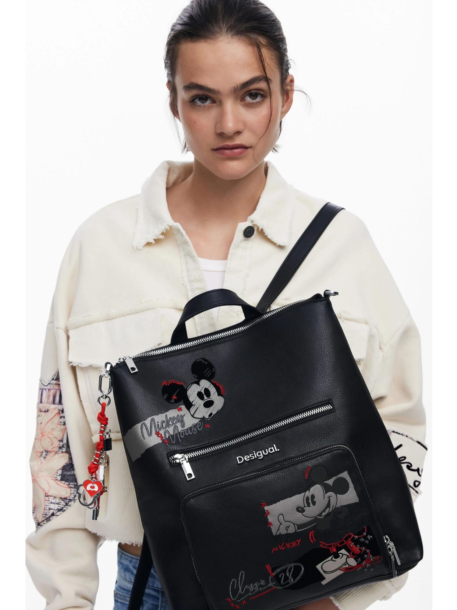 DESIGUAL Desigual Zaino effetto pelle Mickey medio Donna Nero Zaino