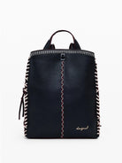DESIGUAL Desigual Zaino grande effetto pelle con impunture Donna Nero Zaino
