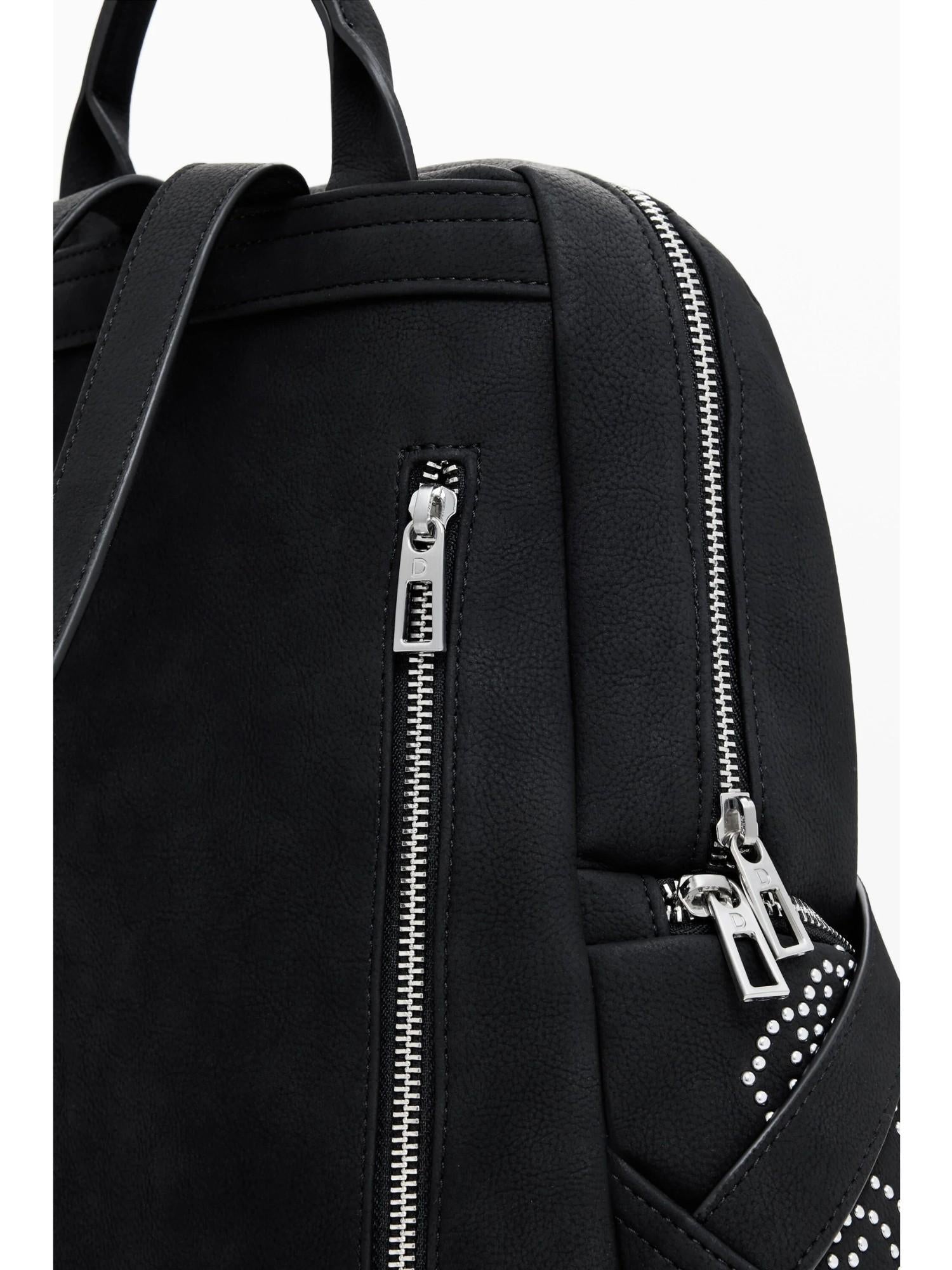 DESIGUAL Desigual Zaino piccolo con tasche e borchie Donna Nero Zaino