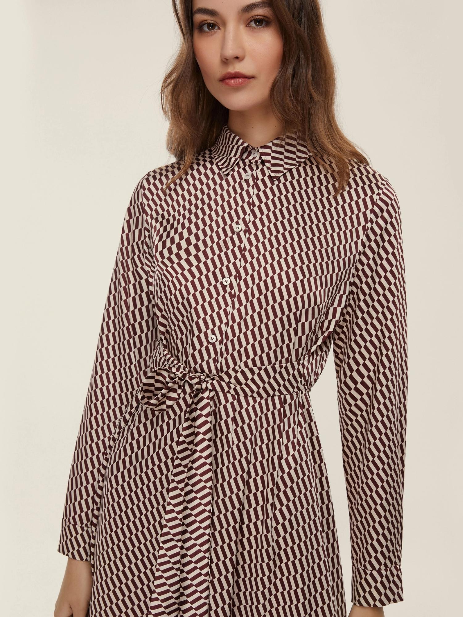 EMME MARELLA Emme Marella Abito in twill stampato Comma Bordeaux Vestito