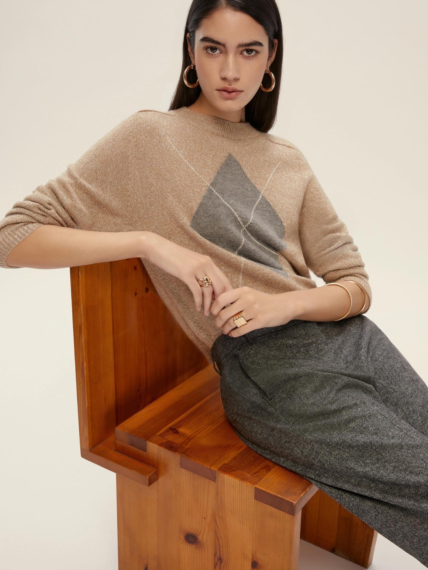 EMME MARELLA Emme Marella Maglia boxy con filo di lurex Novella Donna Cammello Maglia