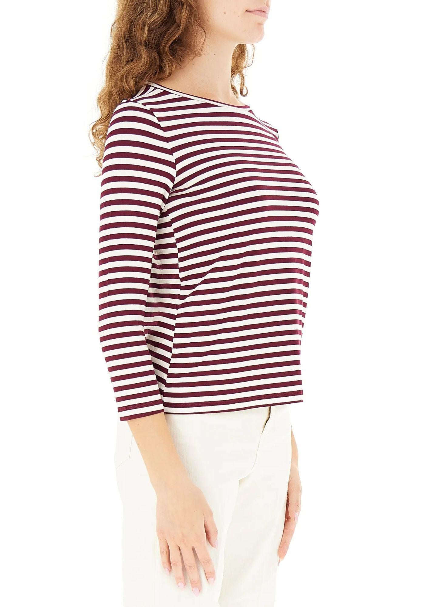 EMME MARELLA Emme Marella Maglia Donna Polpo Bordeaux Righe T-Shirt