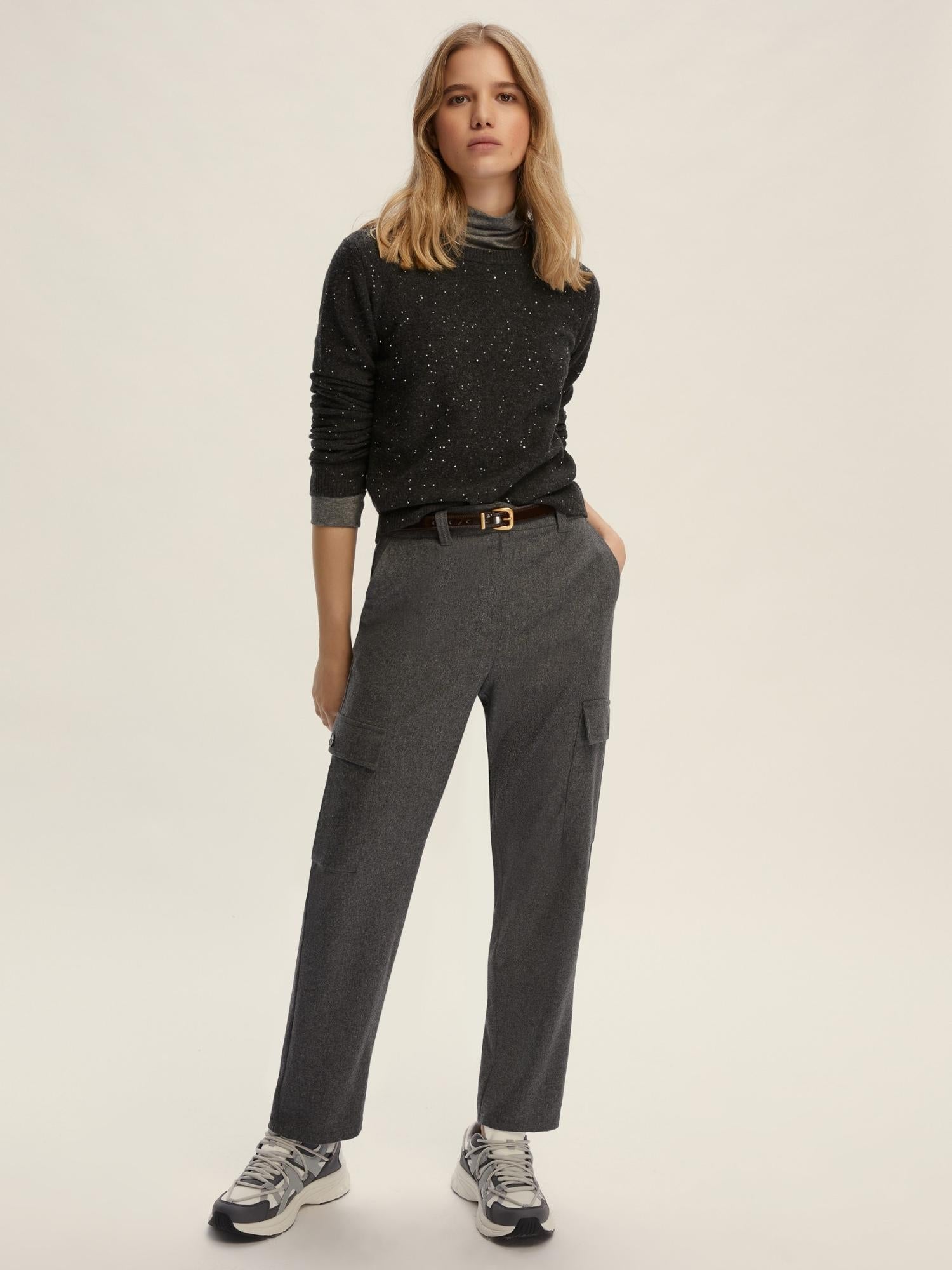 EMME MARELLA Emme Marella Maglia in filato comfy con paillette Ruth Donna Grigio Scuro Maglia