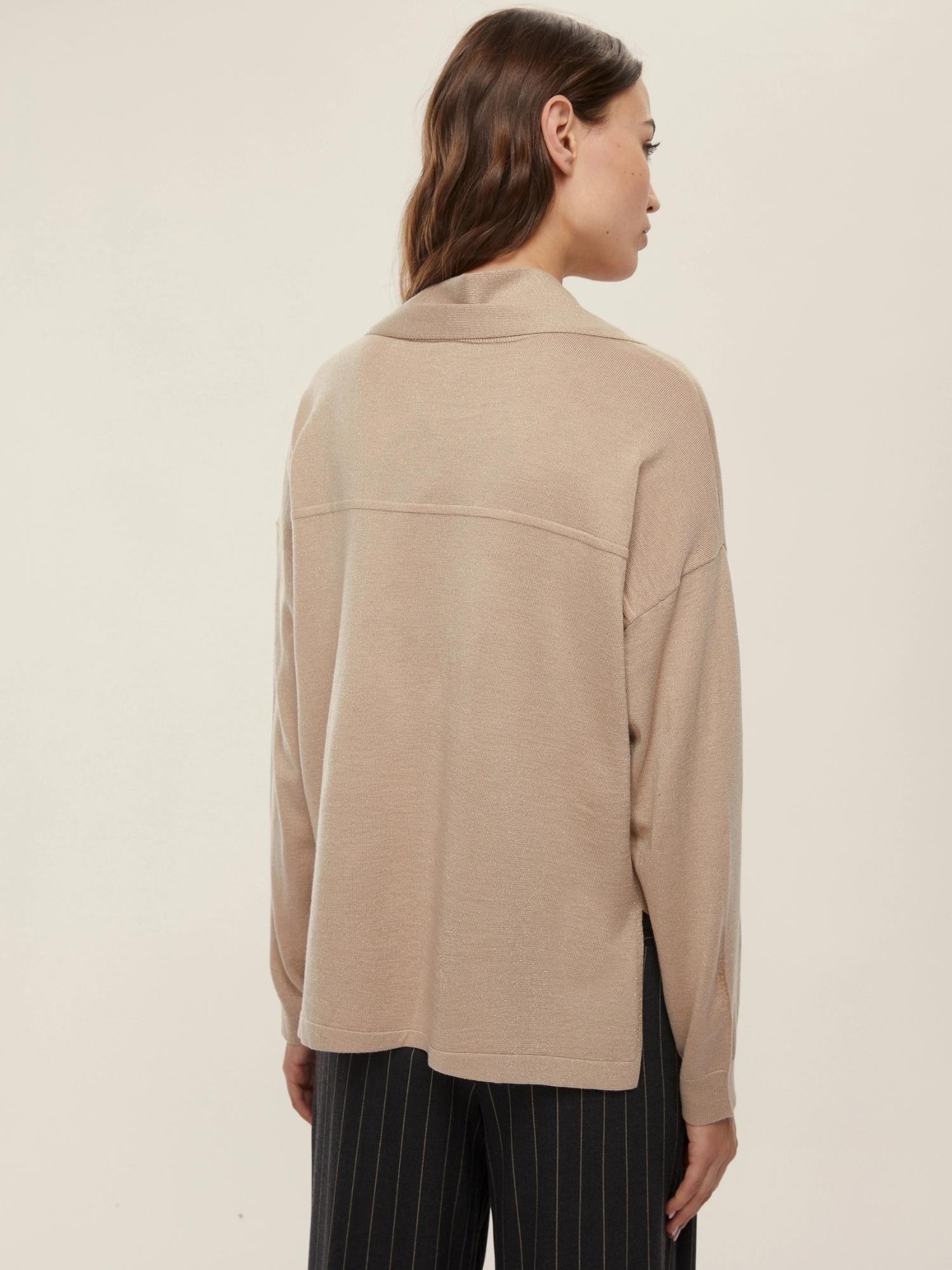 EMME MARELLA Emme Marella Maglia over con sciarpa Eroico Donna Beige Maglia