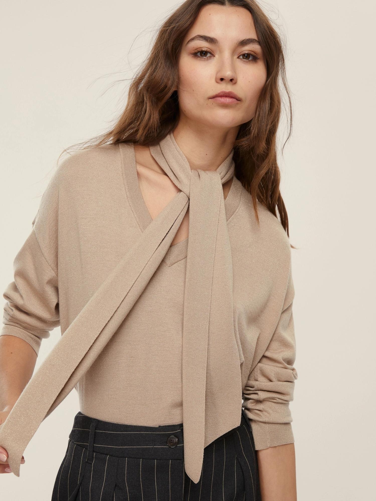 EMME MARELLA Emme Marella Maglia over con sciarpa Eroico Donna Beige Maglia