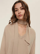 EMME MARELLA Emme Marella Maglia over con sciarpa Eroico Donna Beige Maglia