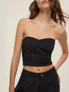 EMME MARELLA Emme Marella Mini bustier in jersey stretch Vagone Donna Nero Body
