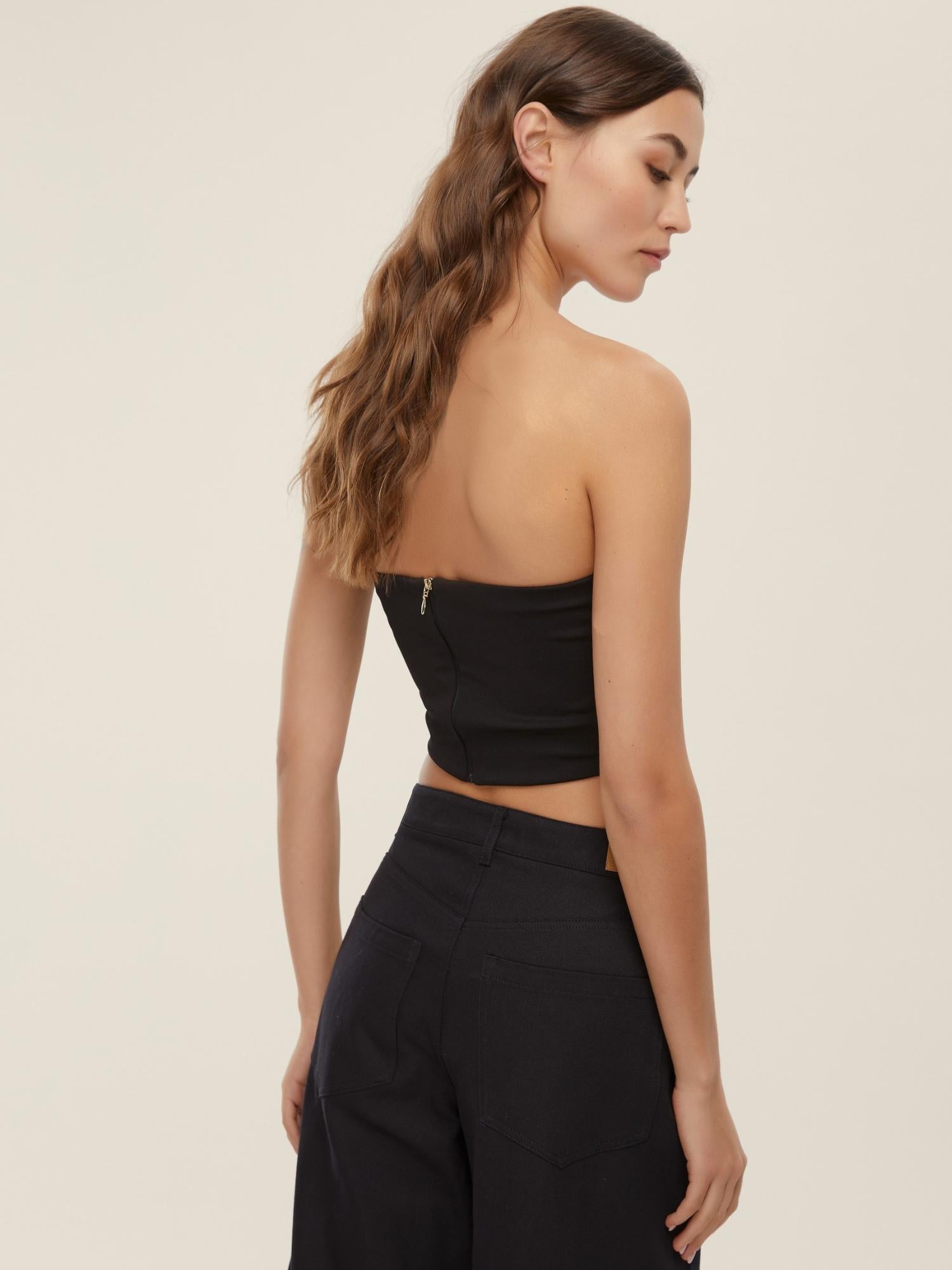 EMME MARELLA Emme Marella Mini bustier in jersey stretch Vagone Donna Nero Body