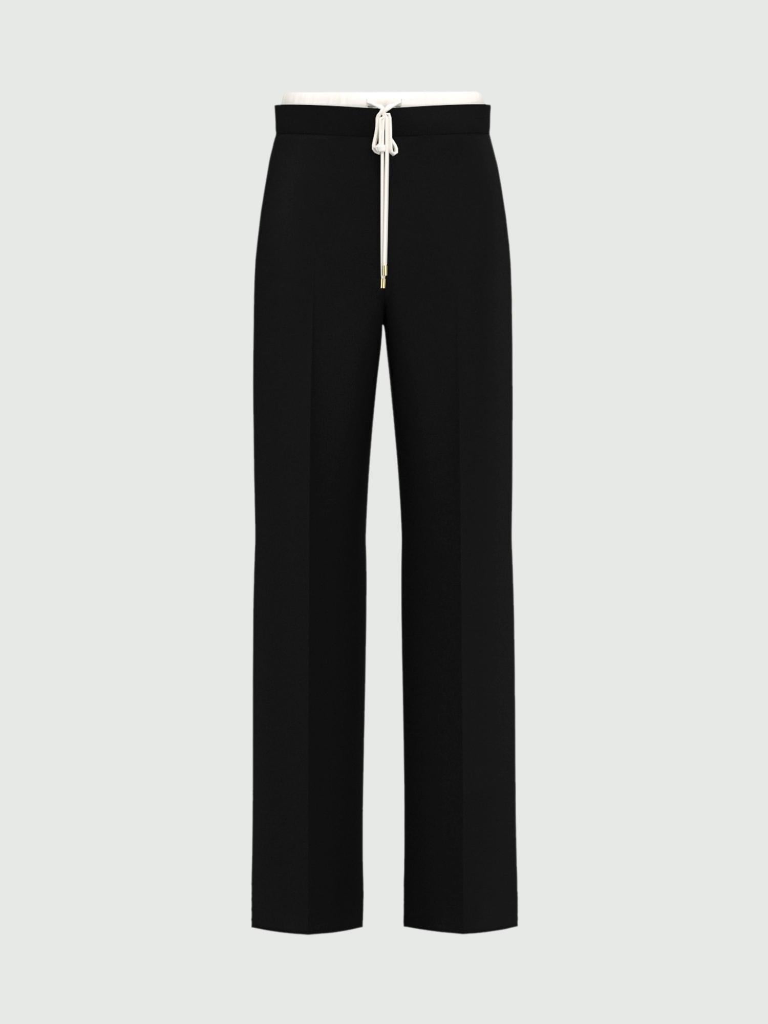 EMME MARELLA Emme Marella Pantalone con doppia cintura Firenze Donna Nero Pantalone