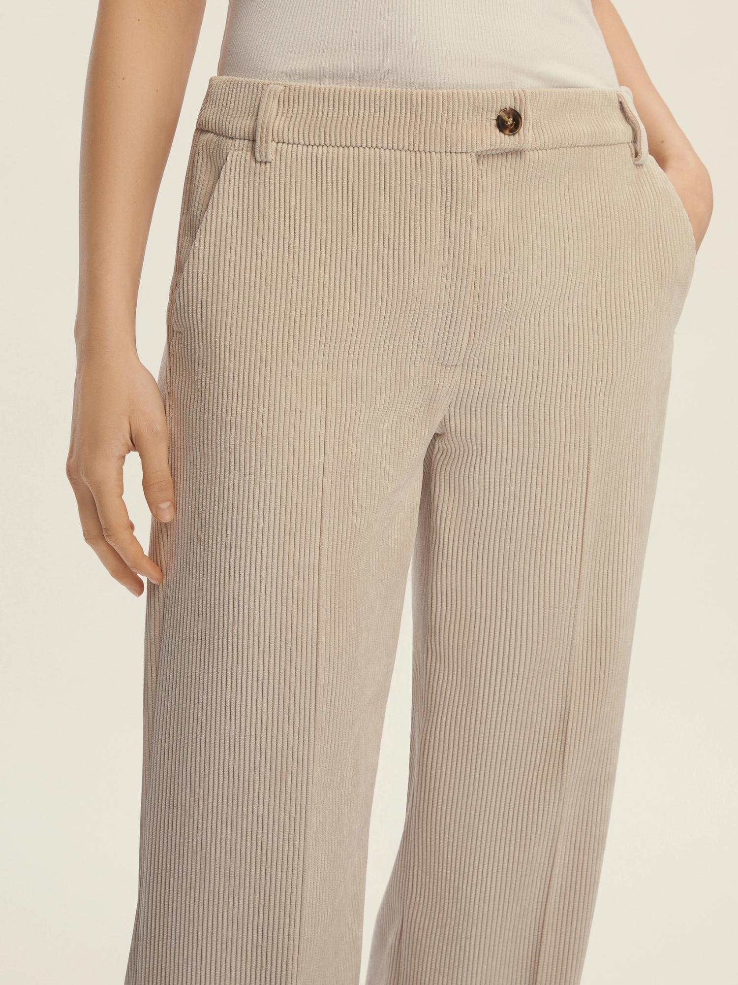 EMME MARELLA Emme Marella Pantalone dritto in velluto Destino Donna Bianco Sporco Pantalone