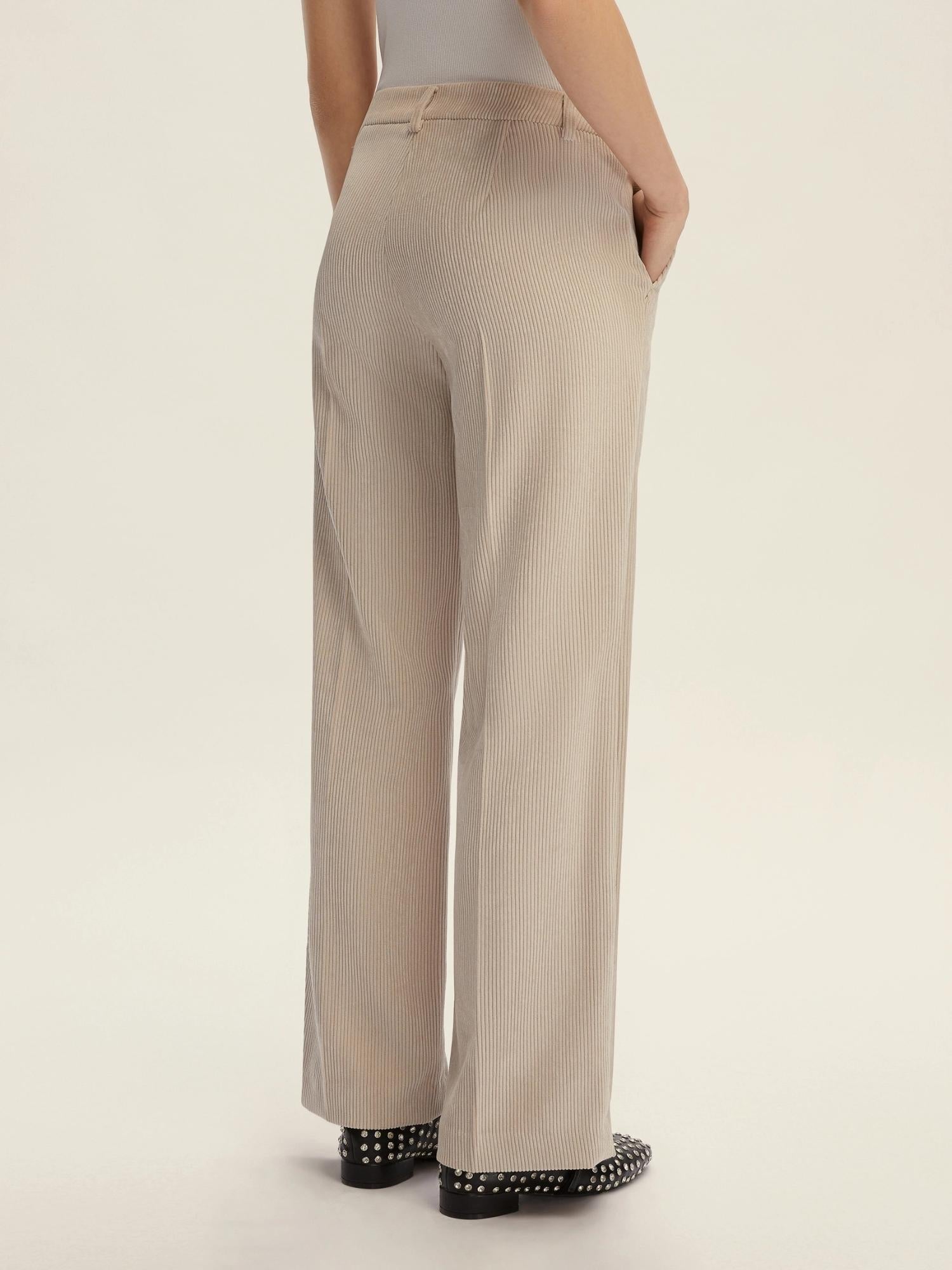 EMME MARELLA Emme Marella Pantalone dritto in velluto Destino Donna Bianco Sporco Pantalone