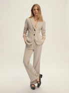 EMME MARELLA Emme Marella Pantalone dritto in velluto Destino Donna Bianco Sporco Pantalone