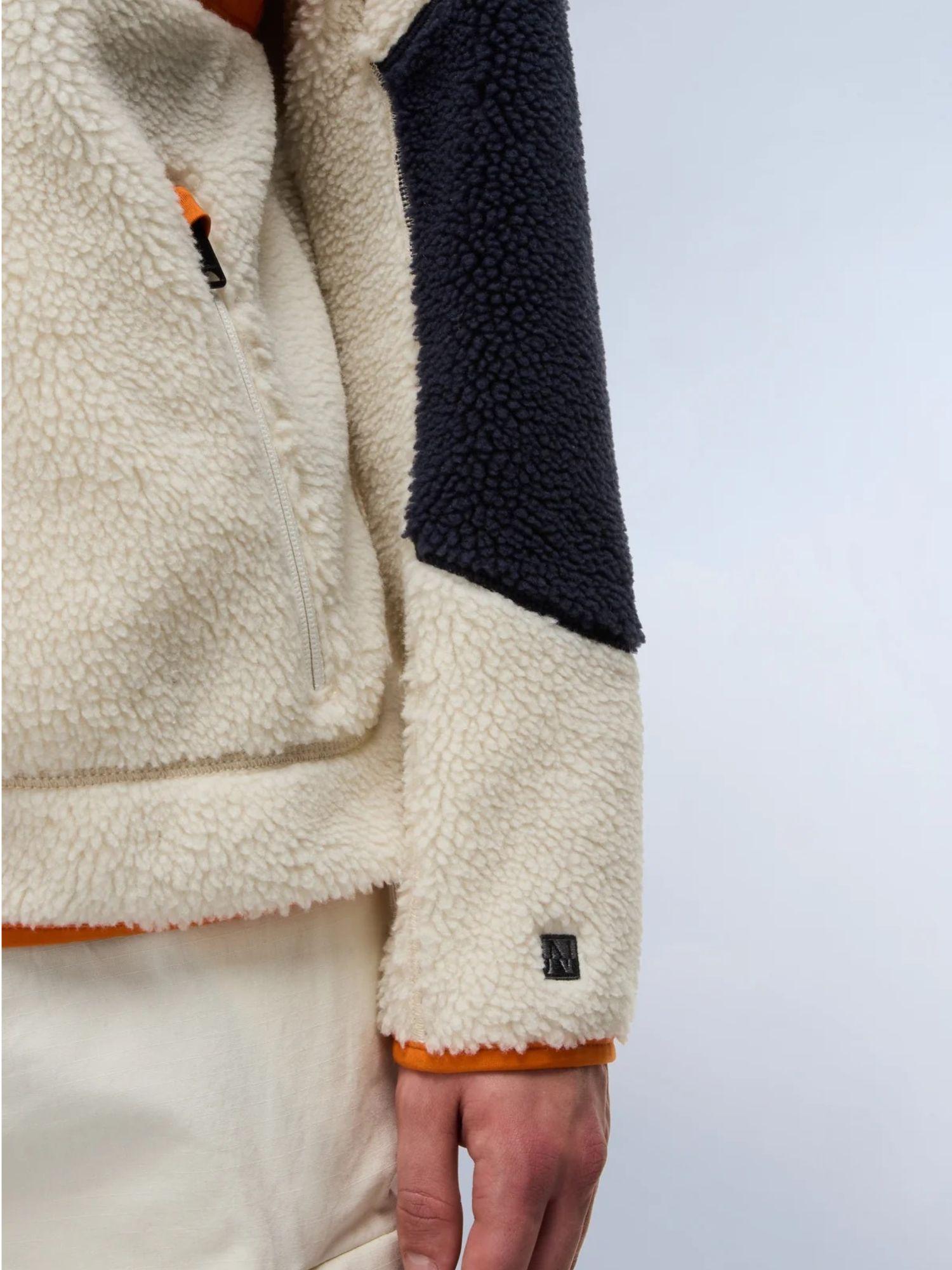 Napapijri Felpa In Pile Multicolour Con Cappuccio E Zip Yupik Da Uomo NP0A4GNS MM9 NAPAPIJRI 