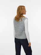 Vero Moda Maglione Smanicato Donna Novah Medium Grey Melange 10339078 Medium Grey Melange VERO MODA 